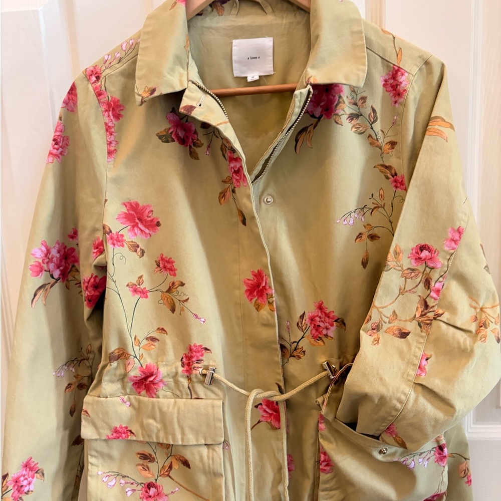A Loves A Floral Print Women's Jean Jacket